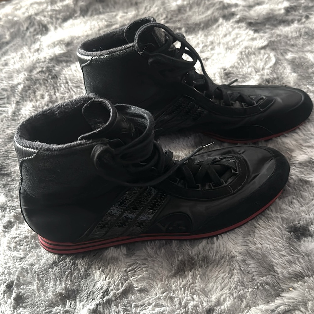adidas Y3black and red high tops great condition worn a handful of times only